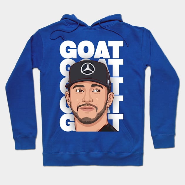 Lewis Hamilton GOAT Hoodie by jaybeetee